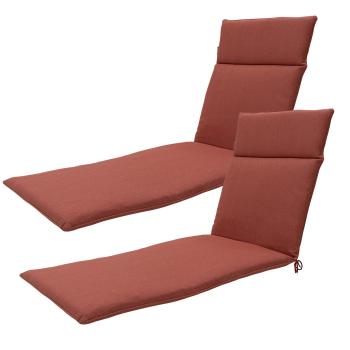 2er-Set Liegen-Auflagen natur - Wasserabweisende Polsterauflagen mit Bindebändern - UV-Schutz - Antibakteriell - terra 190x60cm - Madison Ökostoffe