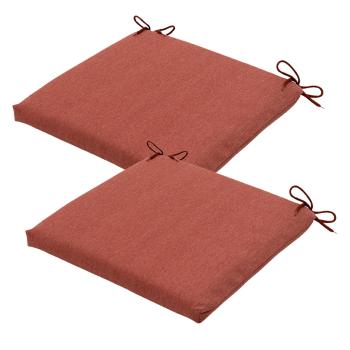 Stuhlkissen Outdoor 2er-Set - Madison© Ökostoffe, wasserabweisend, UV-Schutz, antibakteriell - Terra 40x40cm, 5cm Dicke - Für Garten & Essstühle