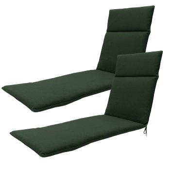 Madison 2er Liegen-Auflage grün - UV-Schutz, wasserabweisend, robust - 190x60cm, 6cm dick, recycelt, Made in Europe