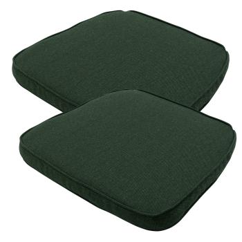 Stuhlkissen Outdoor 2er-Set - Wasserabweisend, Grün - 48x48x7cm - UV-Schutz - Antibakteriell - Aus recyceltem Madison® Ökostoff - Langlebig - Made in Europe