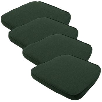 Stuhlkissen Outdoor 4er-Set - Wasserabweisend, Grün, 48x48cm, 7cm Dicke - Recyceltes Material, UV-Schutz, Antibakteriell - Made in Europe, 3 Jahre Garantie