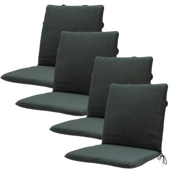 4er Gartenstuhl-Auflage - Niederlehner, optimaler Sitzkomfort & Polsterung, wasserabweisend, dunkelgrau - 97x49x6cm, recycelt, UV-Schutz