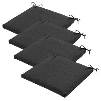 4er Outdoor Stuhlkissen Set Dunkelgrau 40x40cm - UV-Schutz - Wasserabweisend - Recyceltes Material - Für Garten- & Essstühle - Madison Ökostoffe