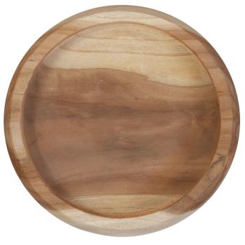 Teakholz Schale - Handgefertigt, Naturmaserung, robust, langlebig - Ideal zum Servieren von Lebensmitteln & als Deko - Ø 25 x 5 cm