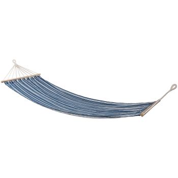 Stabhängematte blau-weiss gestreift - Ultimative Outdoor-Entspannung für Garten, Terrasse, Balkon - 200x80cm Baumwolle-Polyester - 110kg Traglast - Holzstäbe