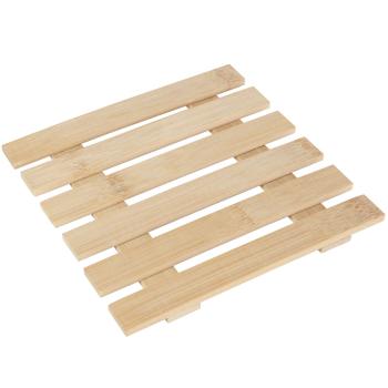 Bambus Untersetzer - Topfuntersetzer & Pflanzenuntersetzer rustikal - durchbrochenes Design, 17,5x18cm, langlebig, wasserbeständig, pflegeleicht