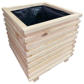 Pflanzkasten Holz - Blumenkübel mit Innenfolie - Braun, 40x40x40 cm - Robust & handlich für Balkon, Terrasse, Garten – Für den Aussenbereich
