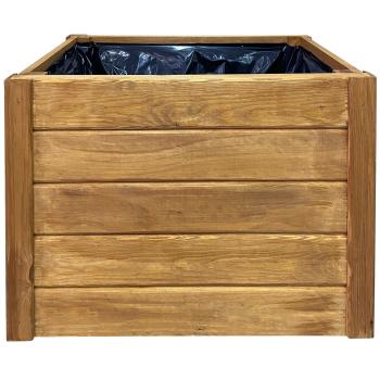 Robuster Blumenkasten aus Holz: 60x40x40 cm, Braun, mit Innenfolie – Langlebiger Pflanzkübel für Garten, Balkon & Terrasse, natürliche Optik