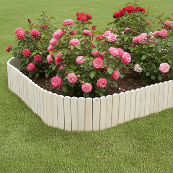 Fichtenholz Beetbegrenzung Hellgrau - Beetumrandung für Garten & Mini-Hochbeet - 200x30/45cm - Rustikale Optik - einfach in Boden stecken