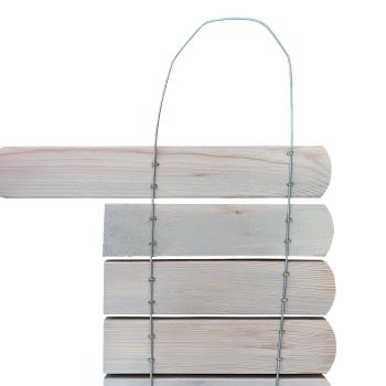 Preview: Beetumrandung Holz hellgrau - Zierzaun für Garten Beeteinfassung - Fichtenholz 200x20cm (Erdspiess 35cm) - Erweiterbar