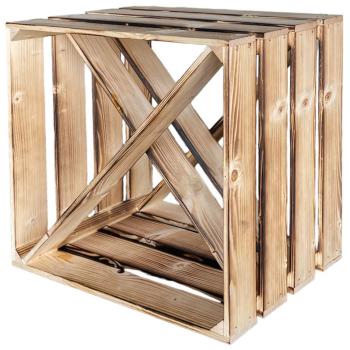 Weinkiste Holzregal – für edle Weine, Aufbewahrung & Dekoration – 40x30x40cm – Rustikales Vintage Design – Vollholz – Mehrfach kombinierbar