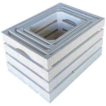 Preview: 4er-Set Holzkisten, weiss, Harassen, 4 Grössen