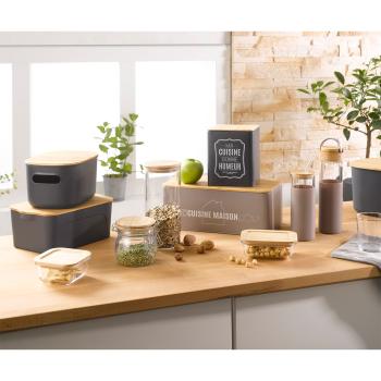 Preview: Vorratsglas mit Bügelverschluss - Glasdose mit elegantem Bambus-Deckel & 1,4L Fassungsvermögen - Luftdicht, transparent für Küche & Vorratskammer