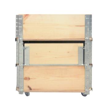 Preview: Hochbeet Holz mit Metallscharnieren - Mobiler Kräutergarten Pflanzen Blumen Deko Geschenk - 4 Rollen 360° drehbar 60x40x68cm Natur inkl. Pflanzfolie Ablagefach