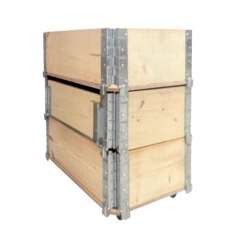 Preview: Hochbeet Holz mit Metallscharnieren - Mobiler Kräutergarten Pflanzen Blumen Deko Geschenk - 4 Rollen 360° drehbar 60x40x68cm Natur inkl. Pflanzfolie Ablagefach