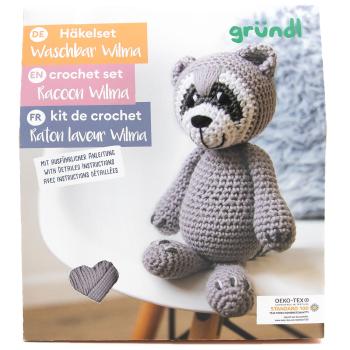 Preview: Häkelset Waschbär Komplett - DIY Kreativset mit Garn, Nadel, Füllwatte & detaillierter Anleitung - Für Anfänger & Fortgeschrittene