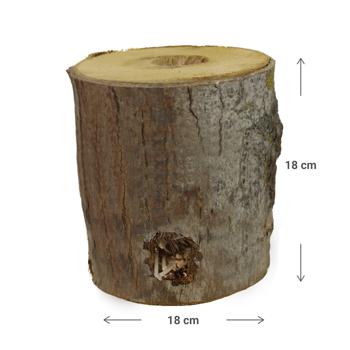 Preview: Schwedenfeuer aus Echtholz für den Garten - Stimmungsvolles Licht für Terrasse & Balkon - Pappelholz mit Naturrinde Ø 18x18cm - Ideal als Geschenk