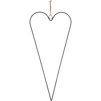 Herzanhänger Metall - Edles Dekoherz zum Aufhängen - Rustikales Eisen Schwarz - 15x30cm - Für natürliches Designzuhause - Tür Fenster Garten Hochzeiten