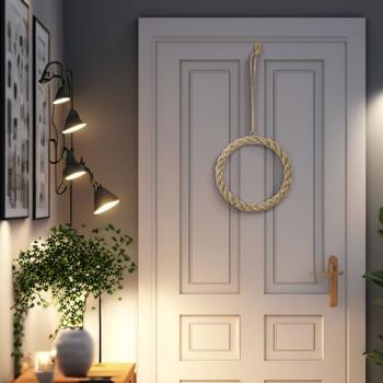 Preview: Dekokranz zum Hängen aus Jute & Metall - Ø 20 cm - Naturfarben zum Selbstgestalten - Vielseitige Deko für jede Jahreszeit - hochwertig