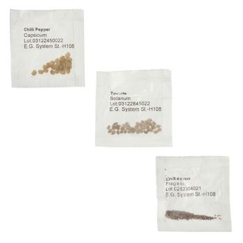 Preview: Pflanz-Set Trio mit Samen für Tomaten, Erdbeeren, Chili - Einfaches Heranziehen von Setzlingen - 3 Tontöpfe mit Erde zum Aufquellen, 5,5x5,5x3,5 cm