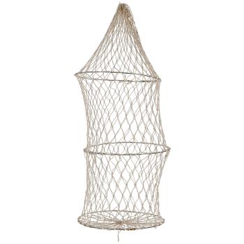 Deko Reuse - Fischernetz aus Sisal & Metall für maritimes Ambiente - umweltfreundliche Wand-Dekoration & Aufbewahrung - beige Ø 16xH 50cm