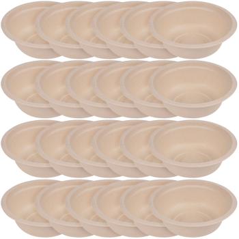 Zuckerrohr Schüsseln 24er-Set - Biologisch abbaubar & kompostierbar für Party & Catering - 350 ml, robust, für Heiss- & Kaltes geeignet