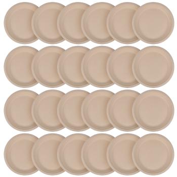 Zuckerrohr Teller rund 24er-Set - Biologisch abbaubar & kompostierbar für Party Event Catering - Ø 18 cm - Mikrowellengeeignet - Heisse & kalte Speisen