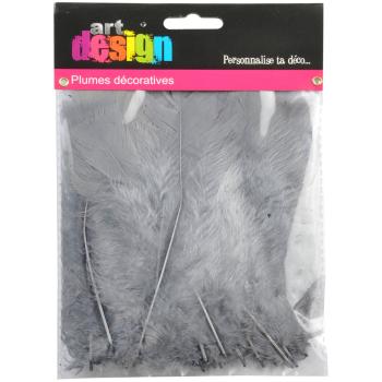 Preview: Dekofedern-Set 35 Stück Grau 17 cm - Flauschige Naturfedern zum Basteln & Dekorieren - Ideal für Geschenke Türkränze Traumfänger - Vielseitig einsetzbar