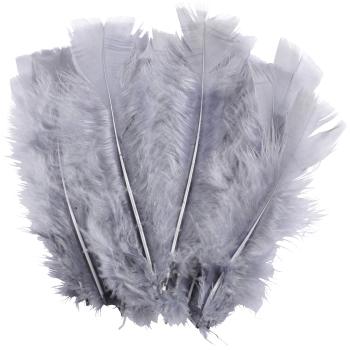Dekofedern-Set 35 Stück Grau 17 cm - Flauschige Naturfedern zum Basteln & Dekorieren - Ideal für Geschenke Türkränze Traumfänger - Vielseitig einsetzbar