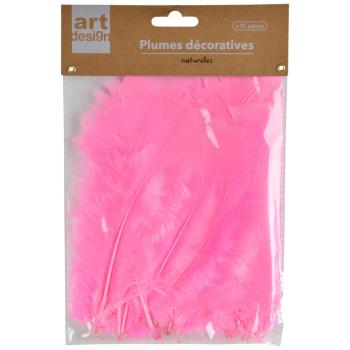 Preview: Dekofedern-Set Rosa 35 Stück - Flauschige Naturfedern zum Basteln & Dekorieren von Geschenken, Ohrringen, Türkränzen - ca. 17cm lang, stilvoll & elegant