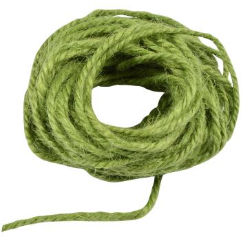 Juteschnur Grün - Feste Deko Kordel zum Basteln, Gestalten, Dekorieren, Verpacken, Makramee & Gartenarbeiten - 10 m Länge - 1,5 mm Stärke