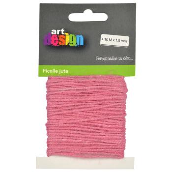 Preview: Juteschnur Rosa - 10m Länge, 1.5mm Stärke - Zum Basteln, Befestigen, Gestalten & Dekorieren - Vielseitig für DIY, Makramee & Garten