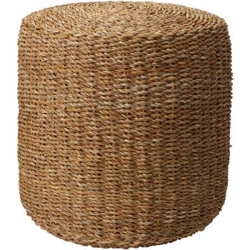 Sitzpouf Schilf - Rund - Vielseitiger Sitzhocker für Boho, Vintage & Landhaus - Perfekt für gemütliches Zuhause - Natur - 40x40x38cm