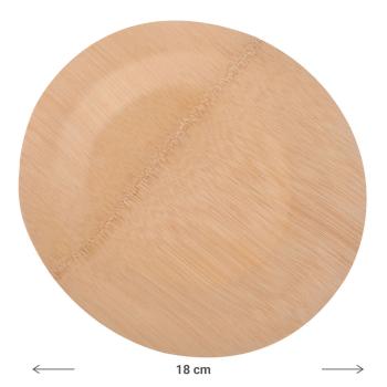 Preview: Bambus Einwegteller 8er-Set - Rund & flach, Ø 18 cm - Biologisch abbaubar, umweltschonend, ideal für Party, Picknick & Catering