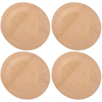 Bambus Einwegteller Set 12 Stück - Rund flach biologisch abbaubar umweltschonend für Salate Hauptspeisen Picknick Gartenparty Catering - Ø 18 cm