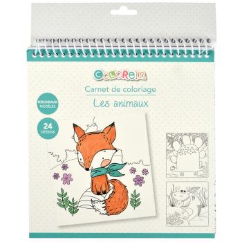 Malbuch für Kinder mit Tiermotiven - Ringbuch, 24 Seiten, 21x21cm - Ausmalbuch für Reisen & Zuhause - Fördert Fantasie & Konzentration