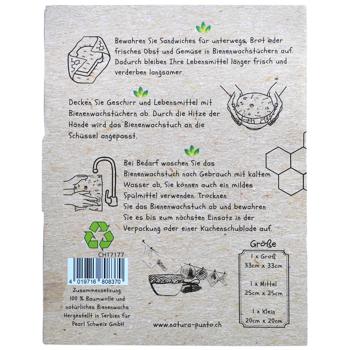 Preview: Bienenwachstücher 3er-Set - Frische Lebensmittel, nachhaltig & wiederverwendbar - Runde Form, blaues Blumendesign, 33/25/20cm – Umweltfreundlich