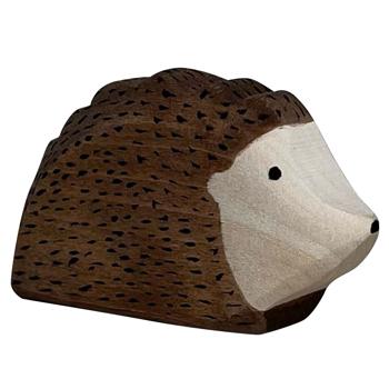 Holztier Igel handgefertigt aus Linde - Nachhaltig mit Bio-Ölen poliert für fantasievolles Spiel - Ideales Geschenk für Kinder ab 3 Jahren - 7x4x2cm
