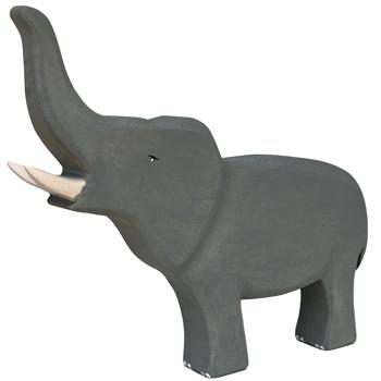 Holztier Elefant handgefertigt 22x18x3 cm - Fördert Fantasie & Intelligenz - Nachhaltig mit Bio-Ölen poliert - Sicheres Holzspielzeug für Kinder