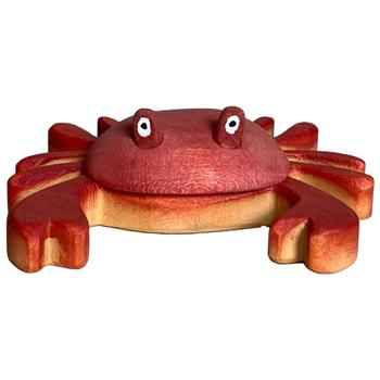 Holztier Krebs - handgefertigt & nachhaltig mit Bio-Ölen poliert - 8x7x2cm Holzspielzeug für Kinder - fördert Fantasie & Intelligenz - ideal als Geschenk