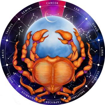 Sternzeichen Holz Puzzle Krebs - Meditative Entspannung & Gedächtnistraining - Birkenholz, 180 Teile, Ø 24 cm - Geschenkidee für Astrologie-Fans