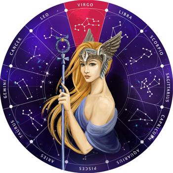 Sternzeichen Holz Puzzle Jungfrau – 180 Teile Birke Naturholz – Meditatives Horoskop für Entspannung & Gedächtnistraining – Ø 24 cm