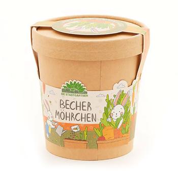 Karotten Anzucht-Set "Möhrchen aus dem Becher" - Komplettes Pflanzset mit Saatgut für Kinder & Erwachsene - Ideales Geschenk zu Geburtstag für Garten-Fans