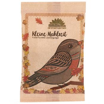 Vogelfutter "Kleine Mahlzeit für Vögel" - Festschmaus für gefiederte Freunde in Tütchen - 25g Inhalt - Mit Getreide, Saaten & Erdnüssen