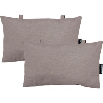 2er-Set Universelles Kopfkissen für Garten- und Liegestühle, ca. 24 x 40 cm, taupe, für höchsten Komfort & Entspannung, stilvoll & langlebig