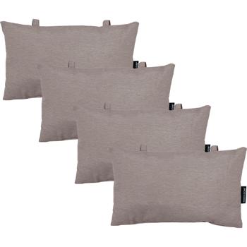 4er-Set Universelles Kopfkissen für Garten- und Liegestühle, ca. 24 x 40 cm, taupe, für höchsten Komfort & Entspannung, stilvoll & langlebig