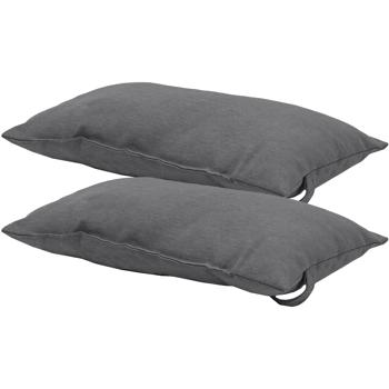 2er-Set Universelles Kopfkissen für Garten- und Liegestühle, ca. 24 x 40 cm, grau, für höchsten Komfort & Entspannung, stilvoll & langlebig