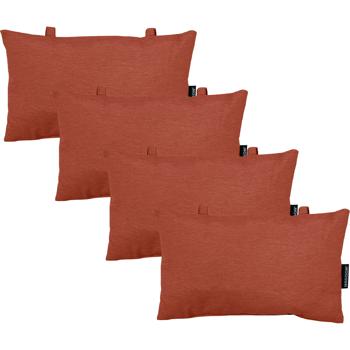 4er-Set Universelles Kopfkissen für Garten- und Liegestühle, ca. 24 x 40 cm, terra, für höchsten Komfort & Entspannung, stilvoll & langlebig