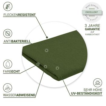 Preview: Moderne Tischdecke für den Innen- und Aussenbereich, grün, 180 x 140 cm: Wetterfest, pflegeleicht & stilvoll, für Garten, Terrasse & Esszimmer