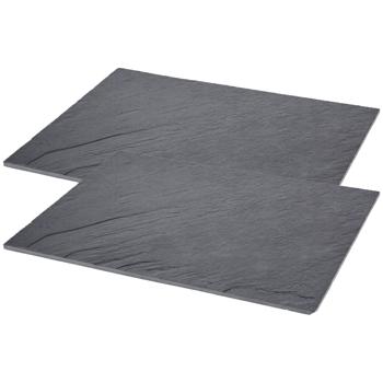 2er-Set Platzset Schieferplatte - Premium Tischdekoration für Weihnachten Geburtstag Apéro - Robust, langlebig, 40x30 cm - Für Hotel, Restaurant & Zuhause